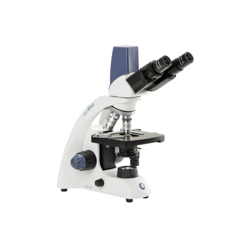 Microscopio digital binocular de 5 MP BioBlue, con objetivos de aceite SMP 4/10/S40/S100x